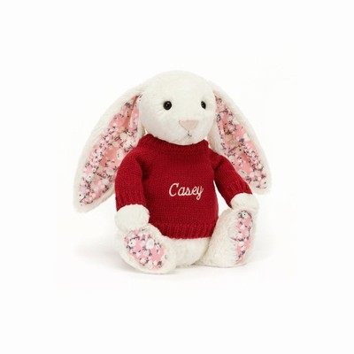 Jellycat Blossom Cherry Bunny with Red Jumper UK | 27586IKFU